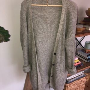 Free People Gray Sweater/Cardigan Duster